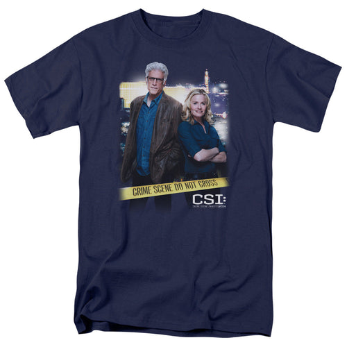 Csi Do Not Cross Mens T Shirt Navy