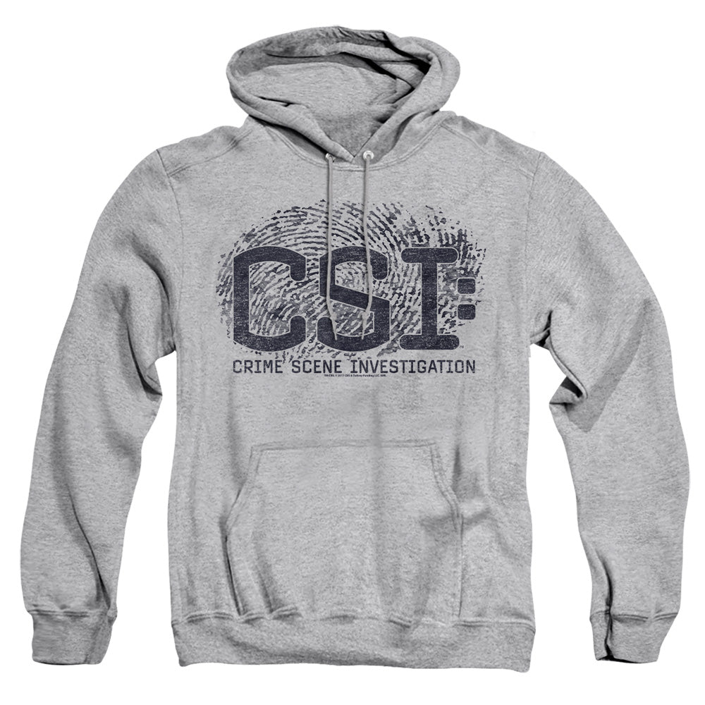 Csi Distressed Logo Mens Hoodie Athletic Heather