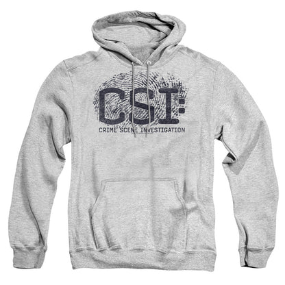 Csi Distressed Logo Mens Hoodie Athletic Heather