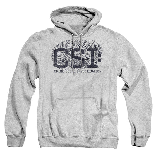 Csi Distressed Logo Mens Hoodie Athletic Heather