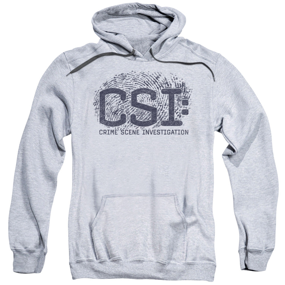 Csi Distressed Logo Mens Hoodie Athletic Heather