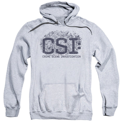 Csi Distressed Logo Mens Hoodie Athletic Heather