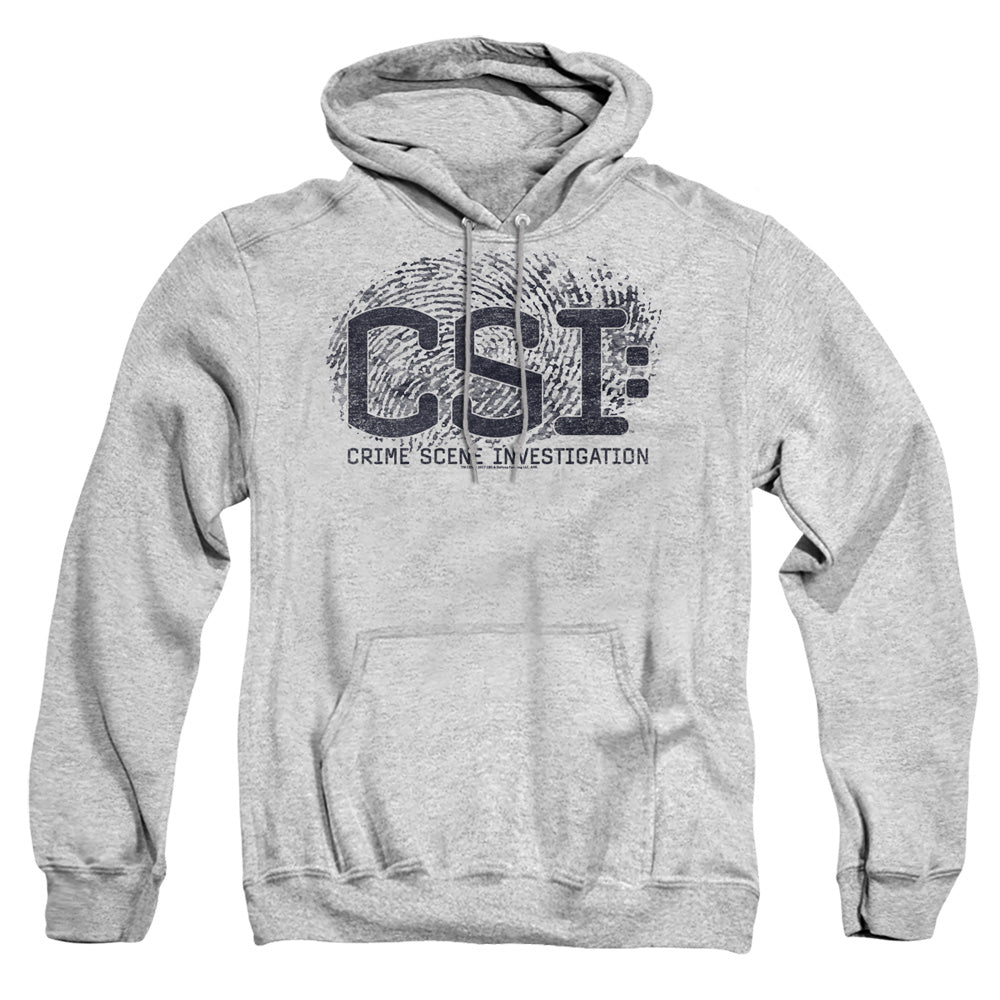 Csi Distressed Logo Mens Hoodie Athletic Heather