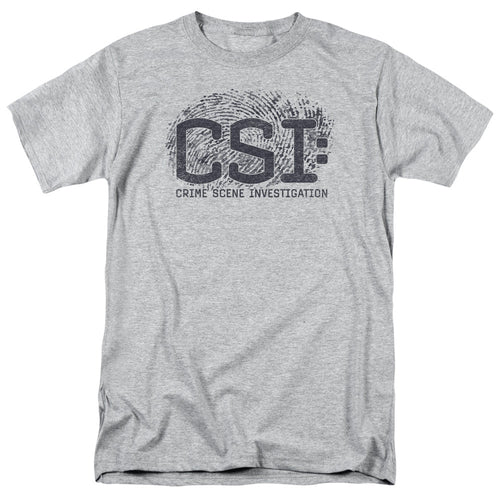 Csi Distressed Logo Mens T Shirt Athletic Heather