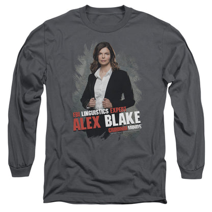 Criminal Minds Alex Blake Mens Long Sleeve Shirt Charcoal Officially Licensed
