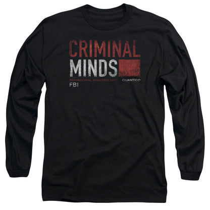 Criminal Minds Title Card Mens Long Sleeve Shirt Black Officially Licensed