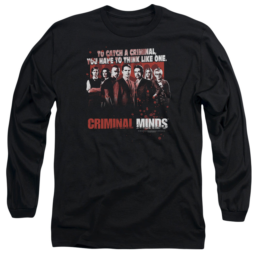Criminal Minds Think Like One Mens Long Sleeve Shirt Black Officially Licensed