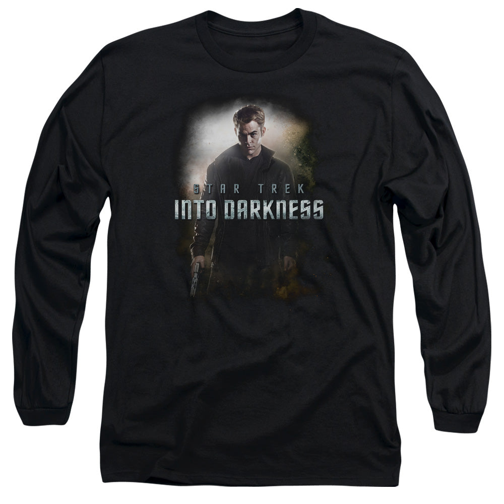 Star Trek Darkness Kirk Mens Long Sleeve Shirt Black Officially Licensed