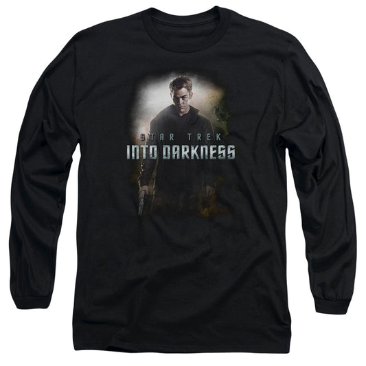 Star Trek Darkness Kirk Mens Long Sleeve Shirt Black Officially Licensed
