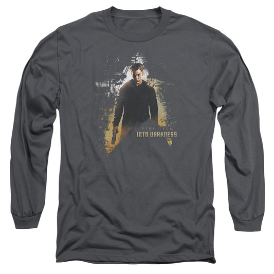 Star Trek Dark Hero Mens Long Sleeve Shirt Charcoal Officially Licensed