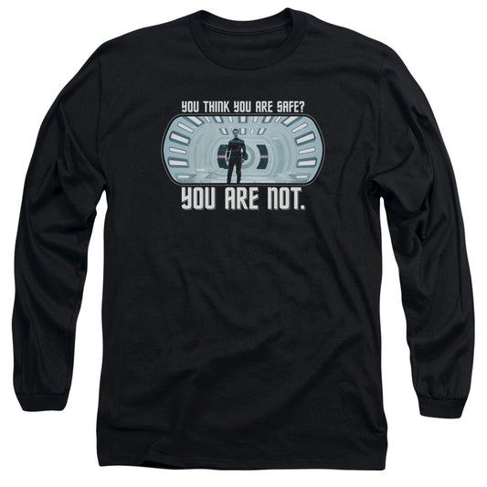 Star Trek Not Safe Mens Long Sleeve Shirt Black Officially Licensed