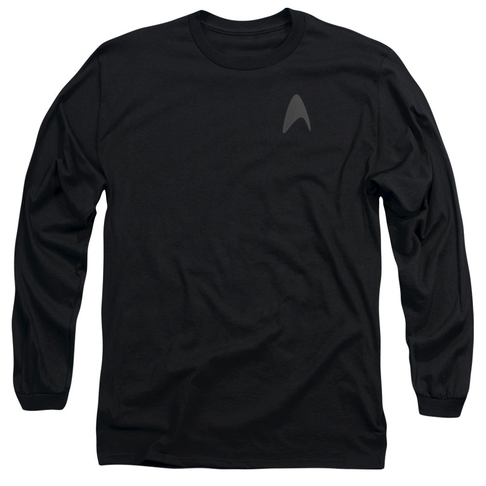 Star Trek Darkness Command Logo Mens Long Sleeve Shirt Black Officially Licensed