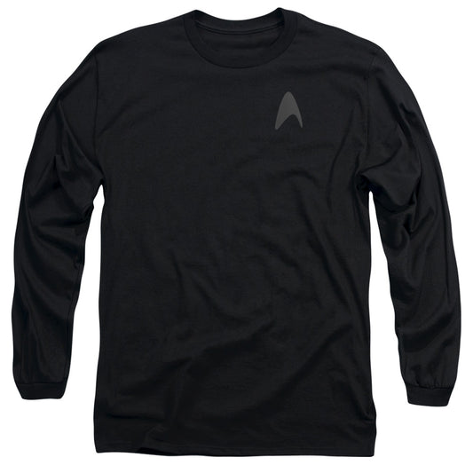 Star Trek Darkness Command Logo Mens Long Sleeve Shirt Black Officially Licensed