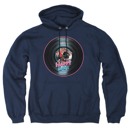 Happy Days On The Record Mens Hoodie Navy