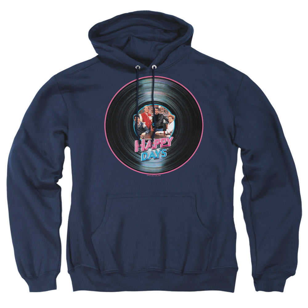 Happy Days On The Record Mens Hoodie Navy