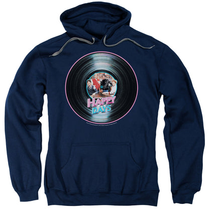 Happy Days On The Record Mens Hoodie Navy