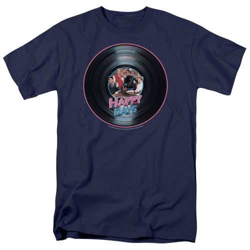 Happy Days On The Record Mens T Shirt Navy