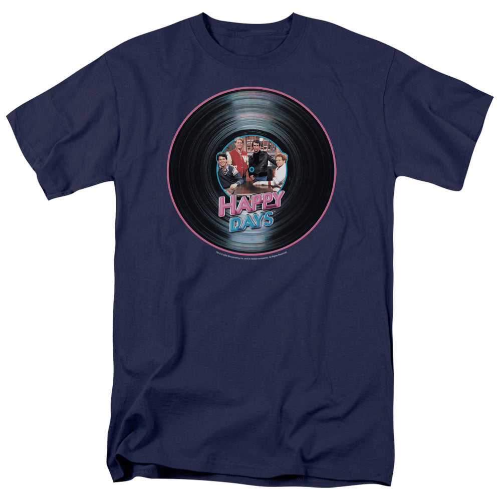 Happy Days On The Record Mens T Shirt Navy