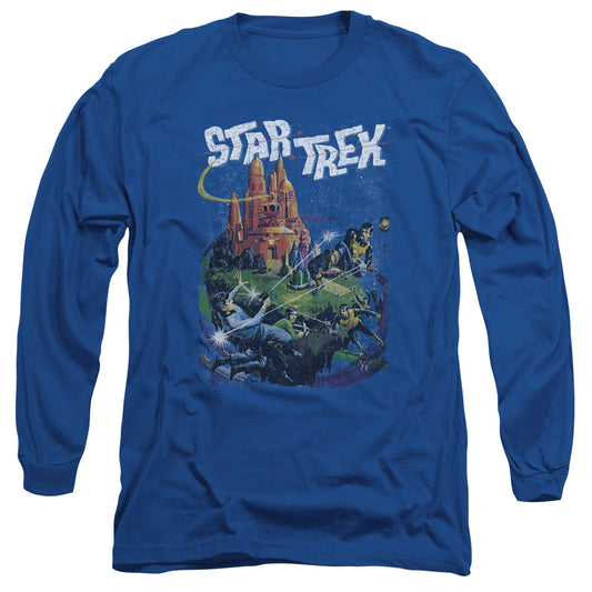 Star Trek Vulcan Battle Mens Long Sleeve Shirt Royal Officially Licensed