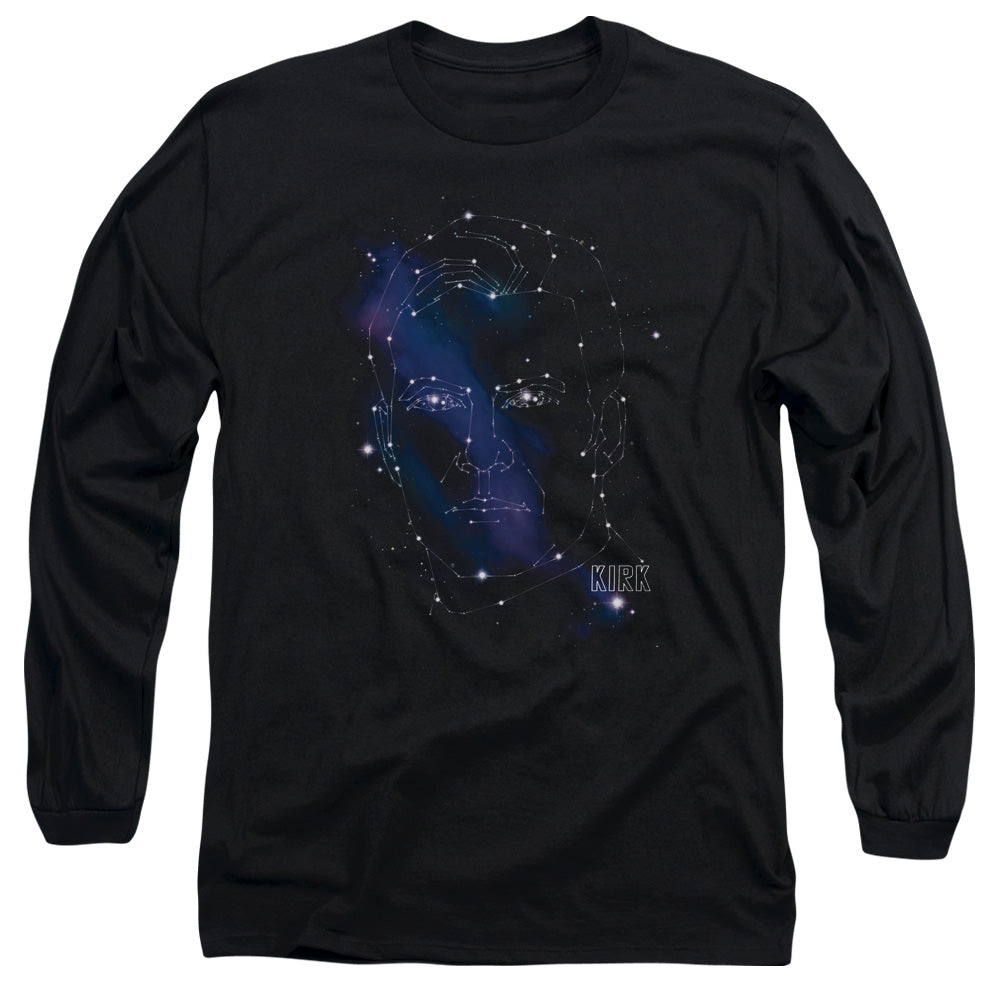 Star Trek Kirk Constellations Mens Long Sleeve Shirt Black Officially Licensed
