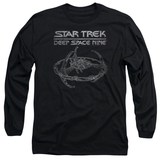 Star Trek Ds9 Station Mens Long Sleeve Shirt Black Officially Licensed