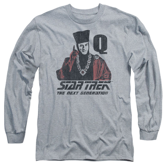 Star Trek Q Point Mens Long Sleeve Shirt Athletic Heather Officially Licensed