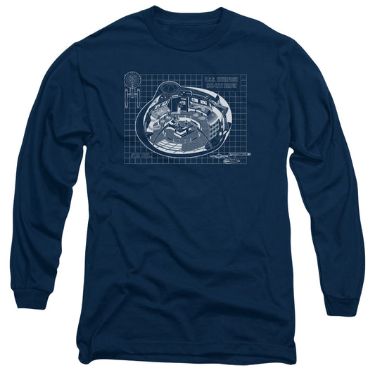 Star Trek Bridge Prints Mens Long Sleeve Shirt Navy Officially Licensed