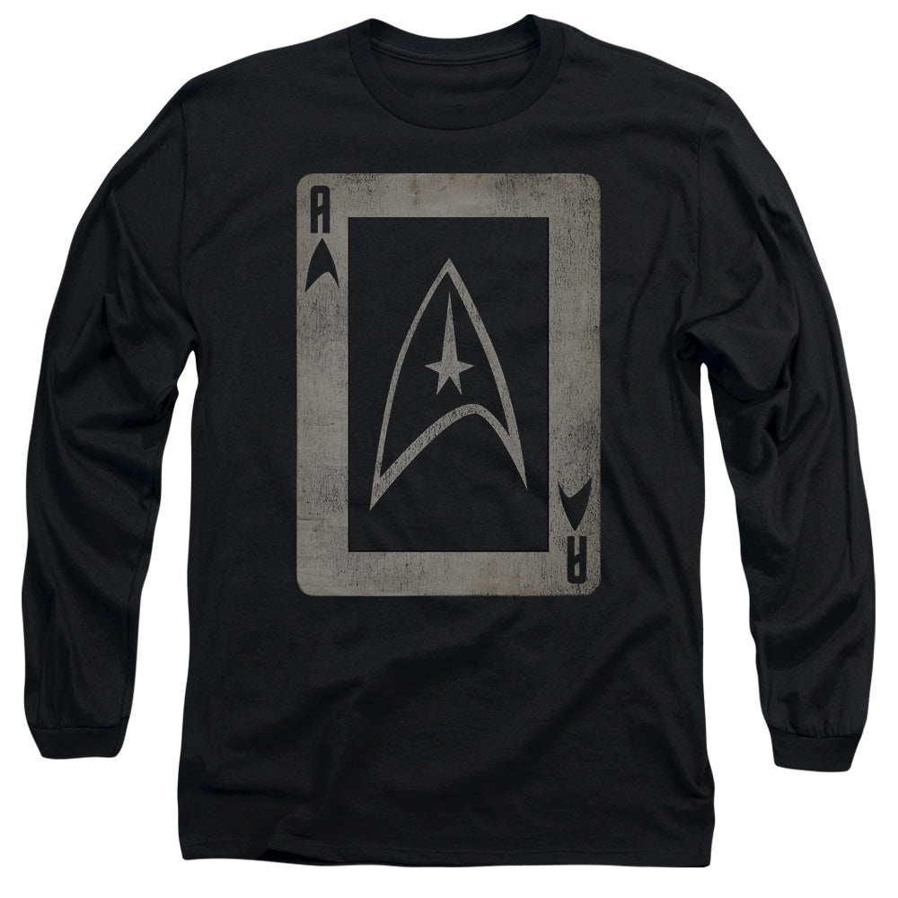 Star Trek Tos Ace Mens Long Sleeve Shirt Black Officially Licensed