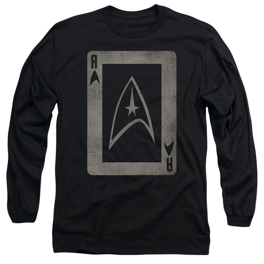 Star Trek Tos Ace Mens Long Sleeve Shirt Black Officially Licensed