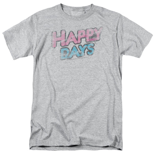 Happy Days Distressed Mens T Shirt Athletic Heather