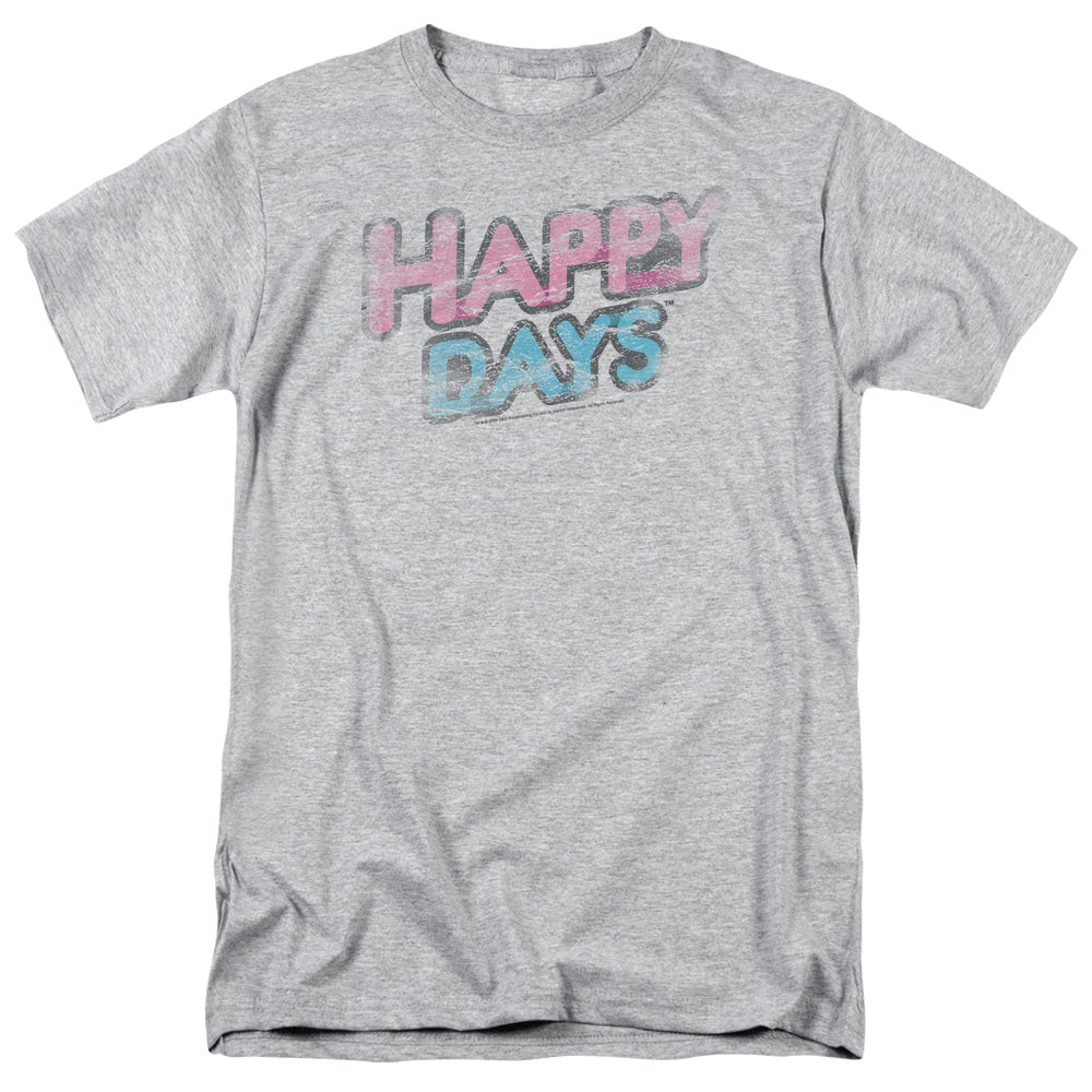 Happy Days Distressed Mens T Shirt Athletic Heather