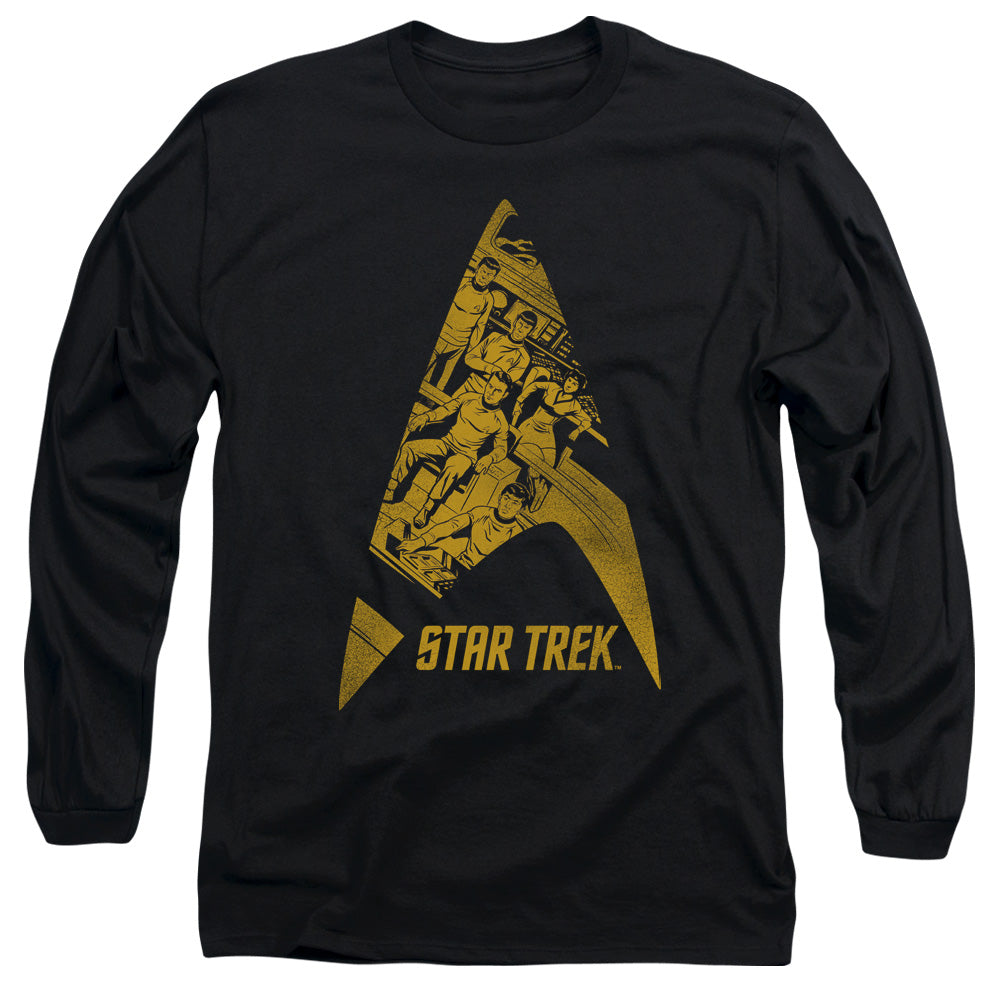 Star Trek Delta Crew Mens Long Sleeve Shirt Black Officially Licensed