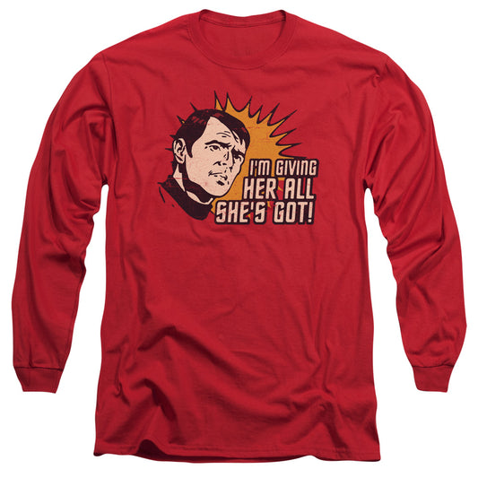 Star Trek Everything Mens Long Sleeve Shirt Red Officially Licensed
