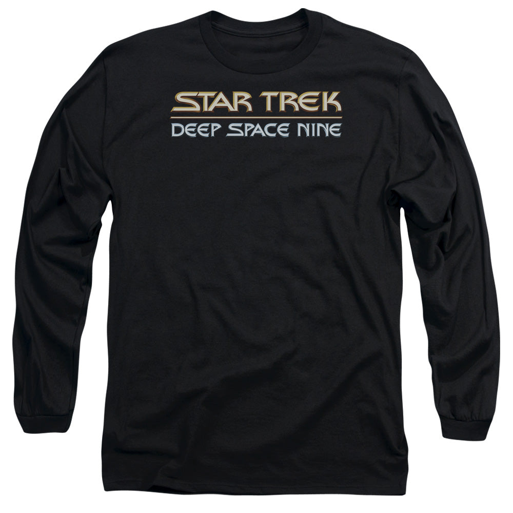 Star Trek Deep Space Nine Logo Mens Long Sleeve Shirt Black Officially Licensed