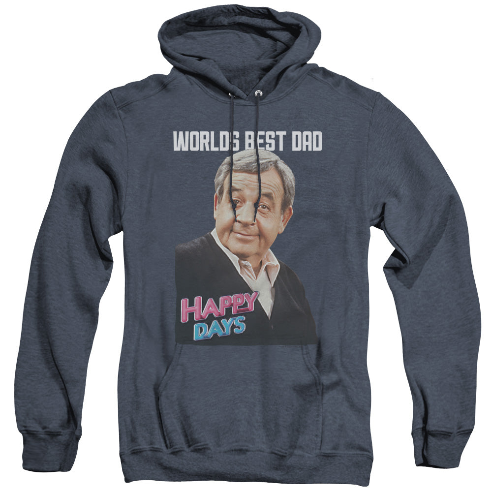 Happy Days Best Dad Heather Mens Hoodie Navy