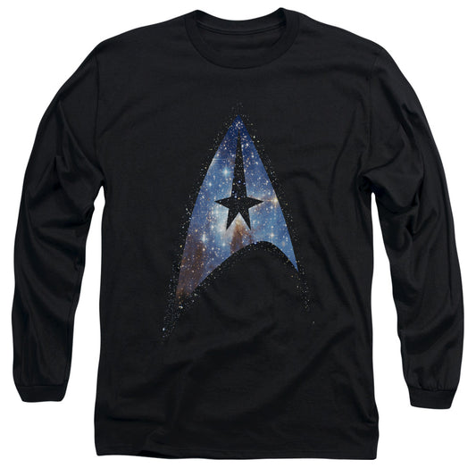 Star Trek Galactic Shield Mens Long Sleeve Shirt Black Officially Licensed