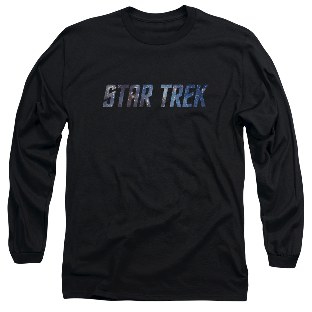 Star Trek Space Logo Mens Long Sleeve Shirt Black Officially Licensed