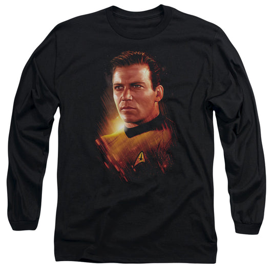 Star Trek Epic Kirk Mens Long Sleeve Shirt Black Officially Licensed
