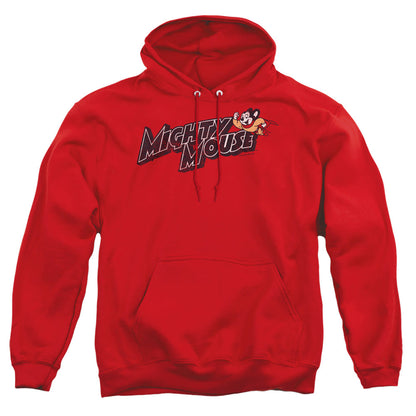 Mighty Mouse Might Logo Mens Hoodie Red