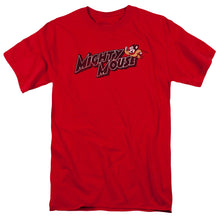 Load image into Gallery viewer, Mighty Mouse Might Logo Mens T Shirt Red

