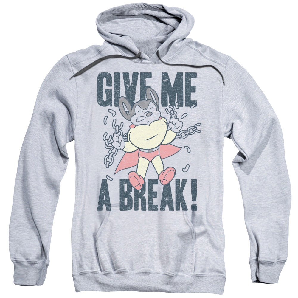 Mighty Mouse Give Me A Break Mens Hoodie Athletic Heather