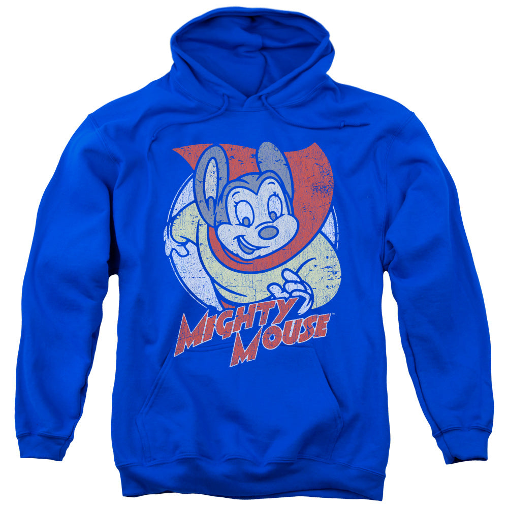 Mighty Mouse Mighty Circle Mens Hoodie Royal Blue