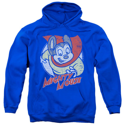 Mighty Mouse Mighty Circle Mens Hoodie Royal Blue
