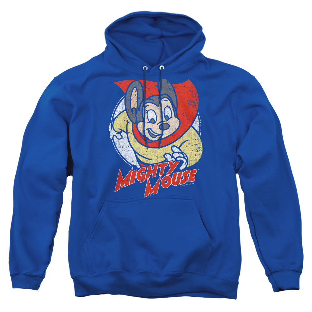 Mighty Mouse Mighty Circle Mens Hoodie Royal Blue