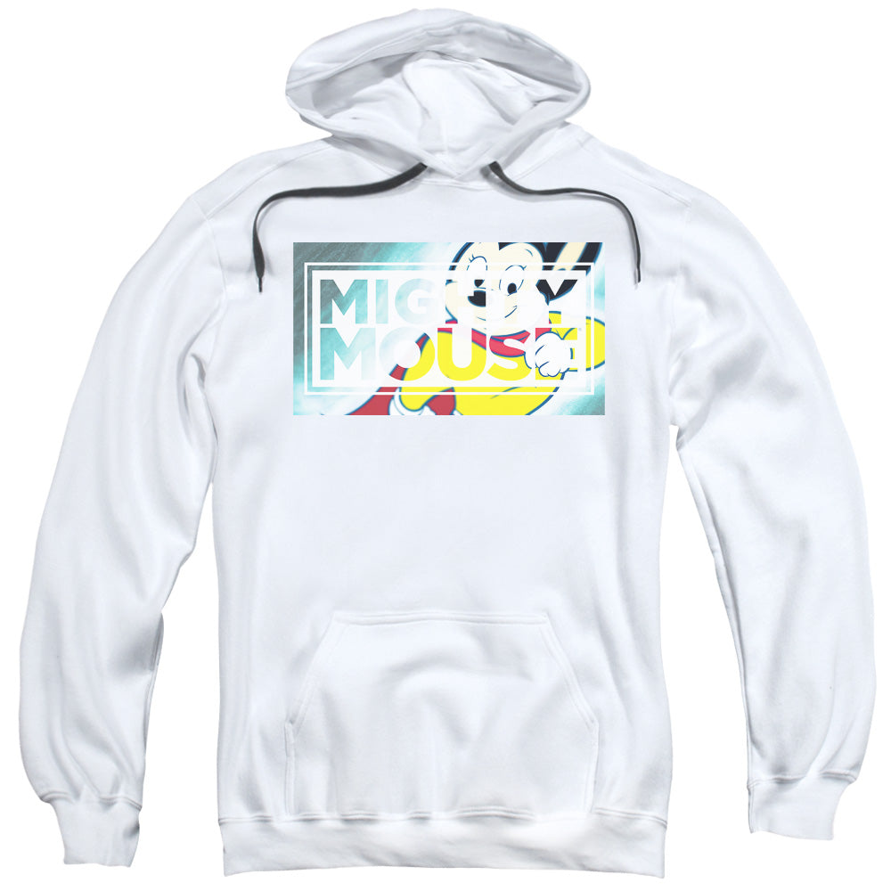 Mighty Mouse Mighty Rectangle Mens Hoodie White