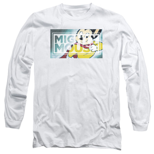 Mighty Mouse Mighty Rectangle Mens Long Sleeve Shirt White