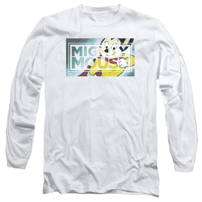 Mighty Mouse Mighty Rectangle Mens Long Sleeve Shirt White