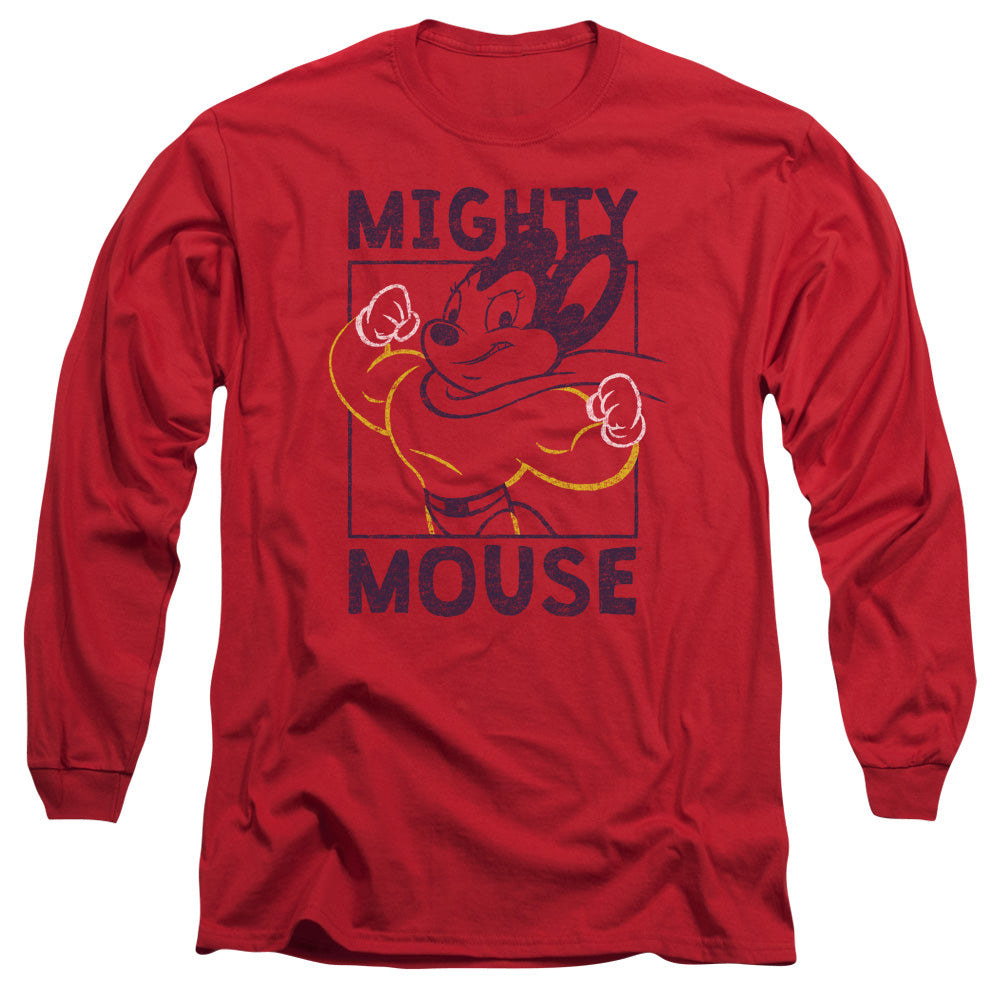 Mighy Mouse Break The Box Mens Long Sleeve Shirt Red