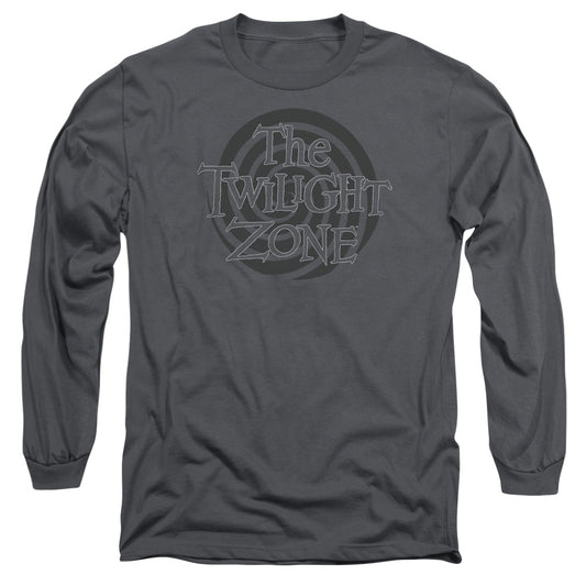 Twilight Zone Spiral Logo Mens Long Sleeve Shirt Charcoal Officially Licensed
