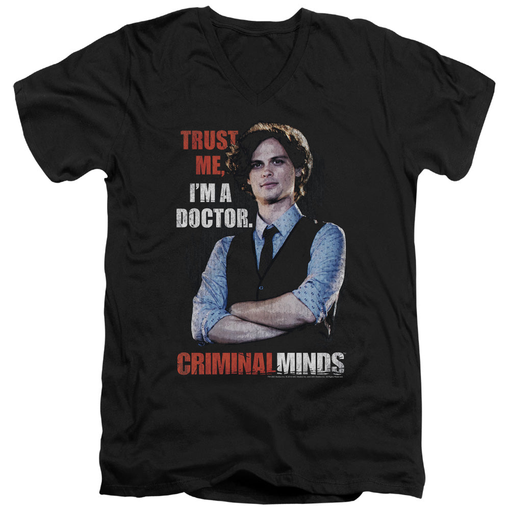 Criminal Minds Trust Me Mens Slim Fit V-Neck T Shirt Black